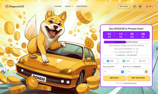  Next Big Meme Coin Dogecoin20 Smashes $2m While DOGE Price Slips 5% to $0.144