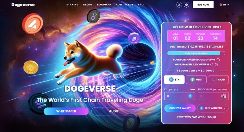  New Multichain Meme Coin Dogeverse Presale Smashes Through $10 Million