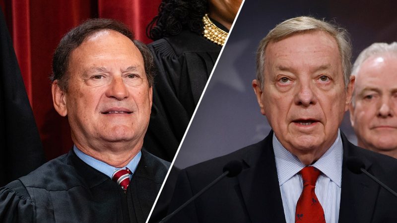  Sen Durbin demands Justice Alito recuse from Trump cases after flying upside-down US flag