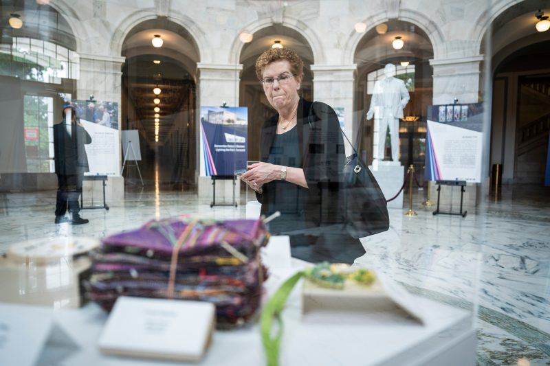  Tree of Life exhibit sparks talk of guns and hate in Senate rotunda