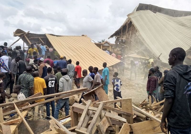  21 people die as school building collapses in Nigeria when students were taking exam