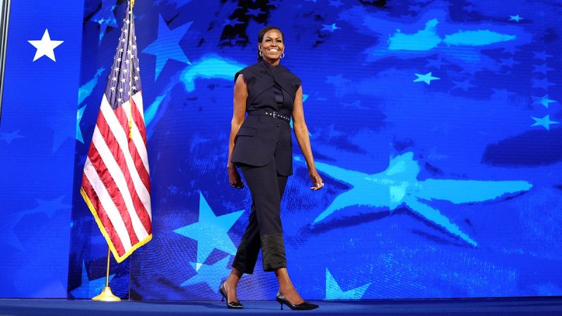  Michelle Obama wore nearly $3K pantsuit to DNC while touting her parents were ‘suspicious’ of the wealthy