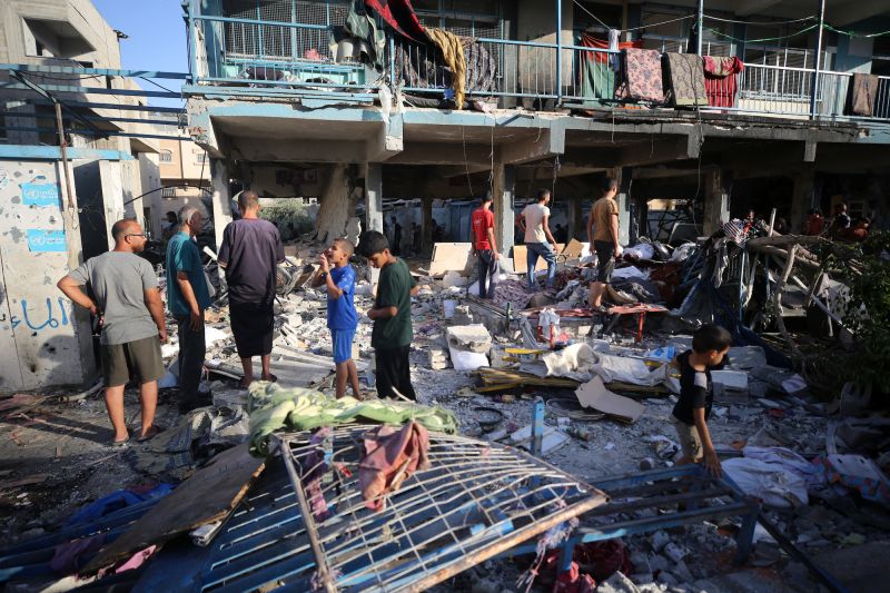  Israeli airstrike on Gaza school sheltering displaced people kills at least 18, including UN staff, Palestinian officials say