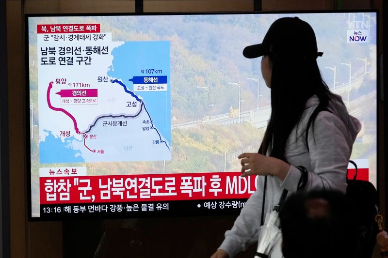  North Korea blows up roads near border with South after warning it would completely cut ties