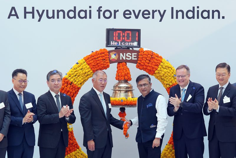  Hyundai India shares fall 2% on market debut after record IPO