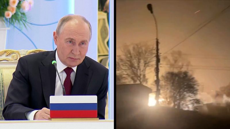  Russia’s overnight attack on Ukraine a response to strikes with US-made missiles, Putin says