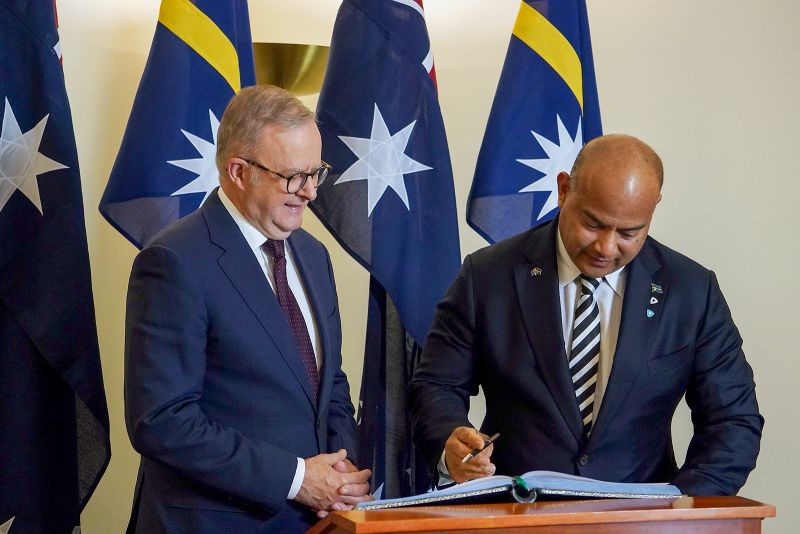  Nauru agrees to give Australia veto rights overpacts with third nations including China