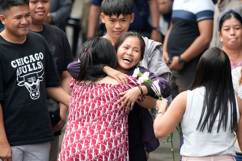  Filipina spared from execution in Indonesia returns home after 14 years on death row