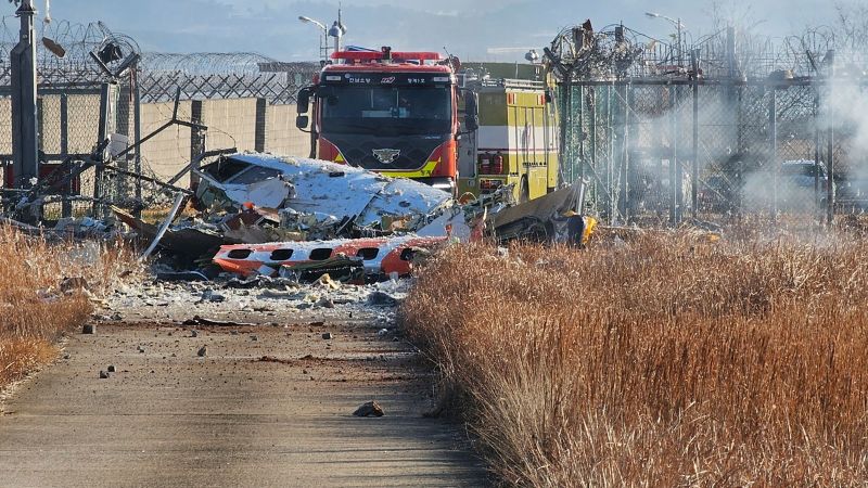  At least 28 dead after South Korean jet carrying 181 people crashes at airport, officials say