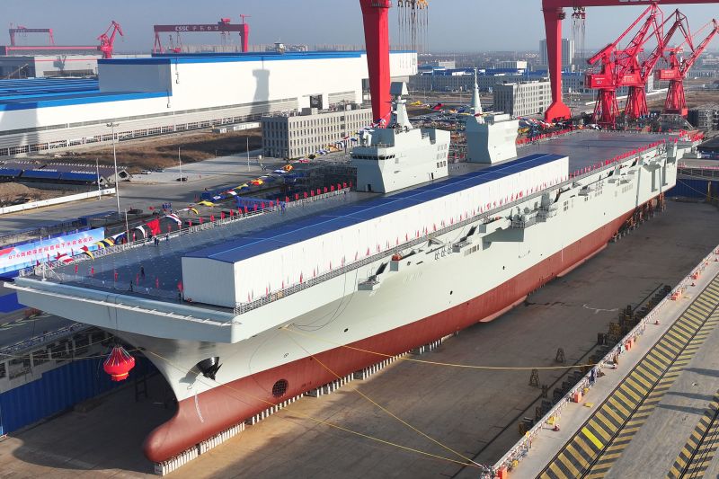  China launches new amphibious assault ship in a race to rival US military