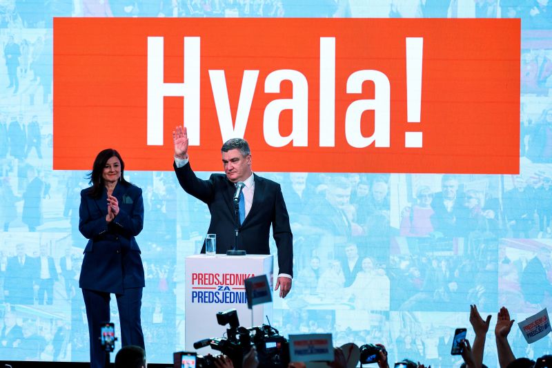  Croatia’s President Milanović wins another term after defeating ruling party candidate in runoff