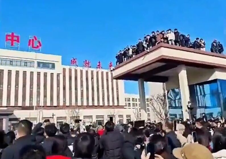  Protests turn violent in China after student falls to his death