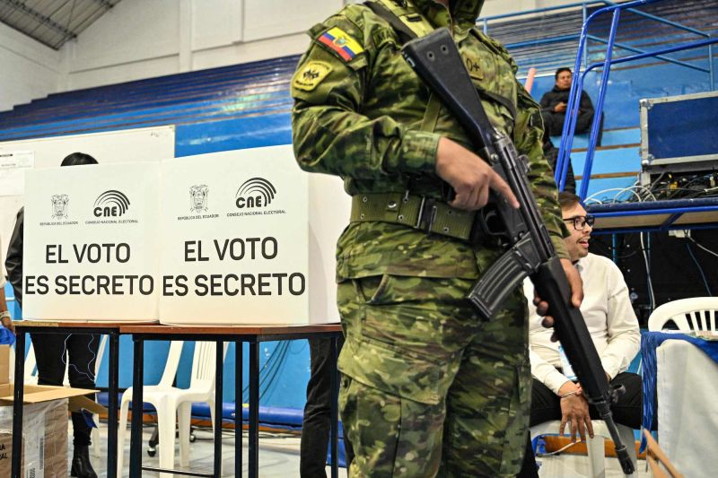  Ecuadorian voters, many of them crime victims, head to the polls for presidential election