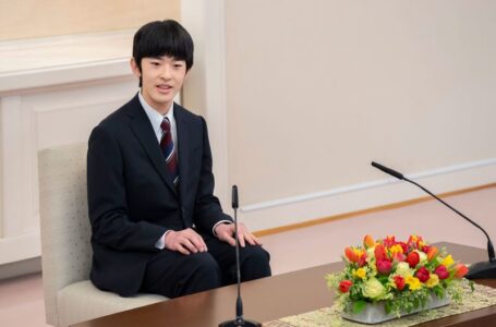 Japan’s 18-year-old prince, second in line to the throne, holds a debut news conference